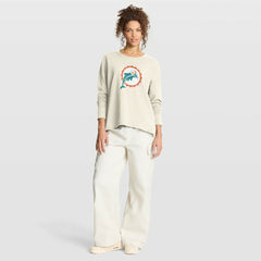 Fanatics Miami Dolphins Women's Dove Legacy Long Sleeve T-Shirt Cream