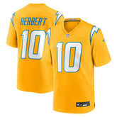 Nike Justin Herbert Los Angeles Chargers Alternate Charger Power Game Player Jersey Gold