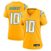 Nike Justin Herbert Los Angeles Chargers Women's Alternate Charger Power Game Jersey Gold