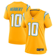 Nike Justin Herbert Los Angeles Chargers Women's Alternate Charger Power Game Jersey Gold