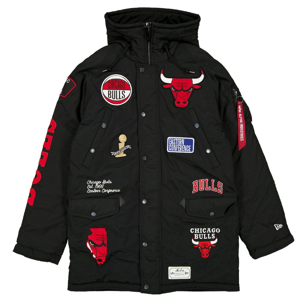 Chicago Bulls x Alpha Industries Altitude Mod Full-Snap Parka Black | New Era
