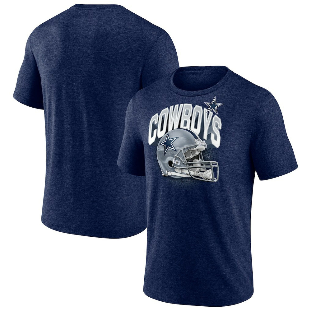 Dallas Cowboys Helmet Tri-Blend T-Shirt Navy