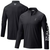 San Antonio Spurs Terminal Tackle Raglan Omni-Shade Quarter-Zip Jacket Black | Columbia for sale