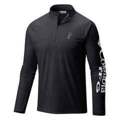 San Antonio Spurs Terminal Tackle Raglan Omni-Shade Quarter-Zip Jacket Black | Columbia for sale