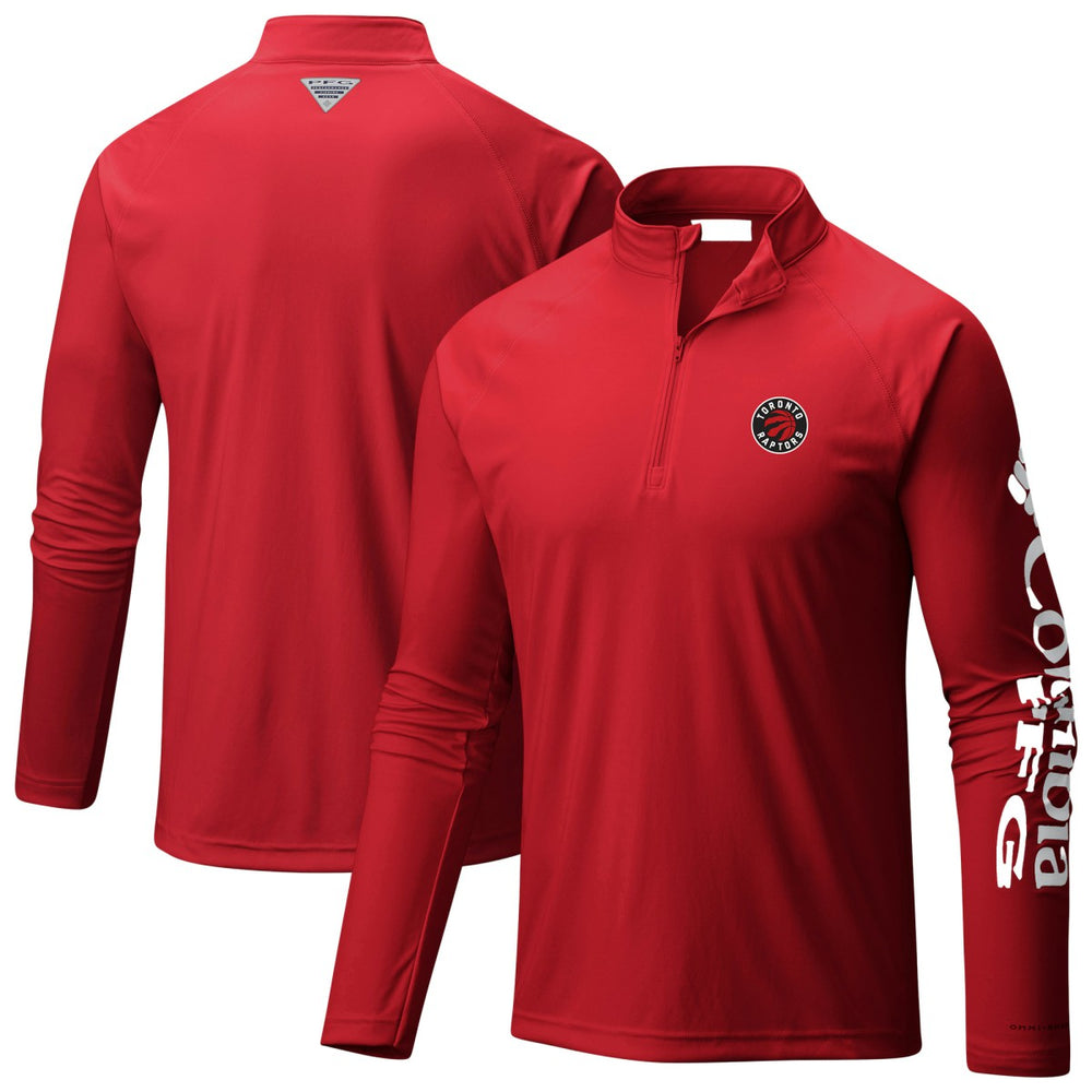 Toronto Raptors Terminal Tackle Raglan Omni-Shade Quarter-Zip Jacket Red | Columbia US