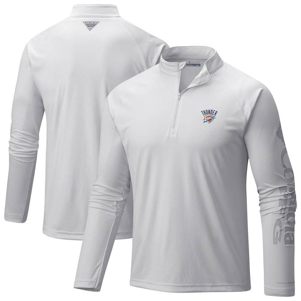 Oklahoma City Thunder PFG Terminal Tackle Quarter-Zip Top White | Columbia US