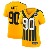 Nike T.J. Watt Pittsburgh Steelers Women's Alternate 1933 Throwback Game Jersey Gold