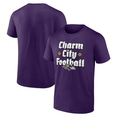 Fanatics Baltimore Ravens Charm City Football T-Shirt Purple