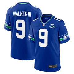 Nike Kenneth Walker III Seattle Seahawks Alternate 50th Season Game Jersey Royal