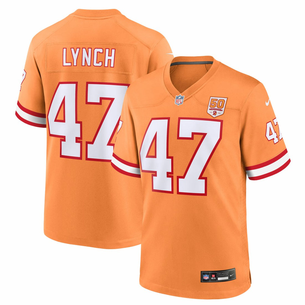Nike John Lynch Tampa Bay Buccaneers 50th Season Game Jersey Creamsicle