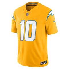 Nike Justin Herbert Los Angeles Chargers Alternate Charger Power Vapor F.U.S.E. Limited Jersey Gold