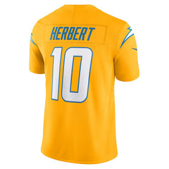 Nike Justin Herbert Los Angeles Chargers Alternate Charger Power Vapor F.U.S.E. Limited Jersey Gold