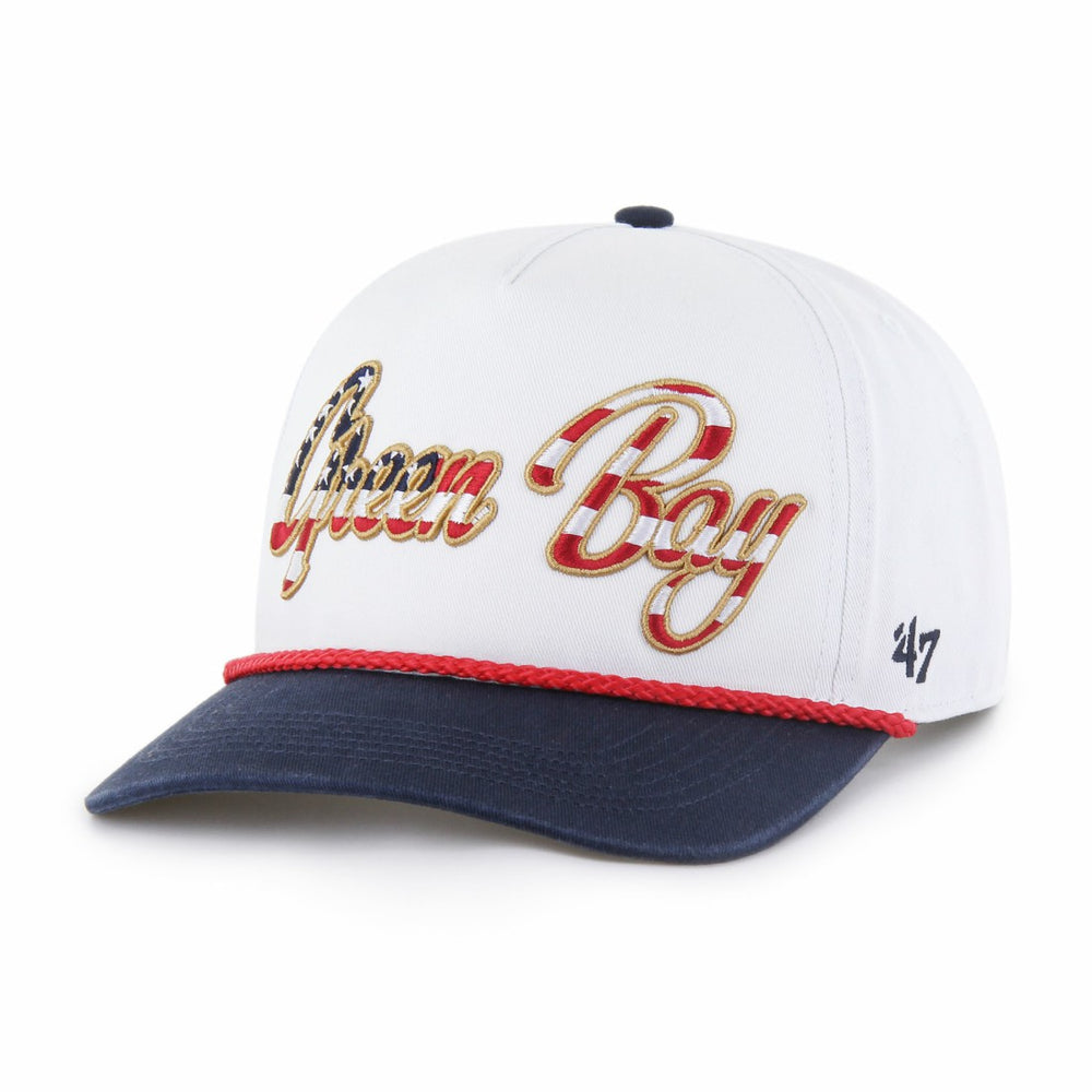 47 brand Green Bay Packers '47 Patriotic Overhand Hitch Adjustable Hat White