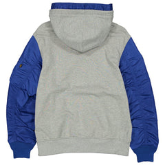 Los Angeles Dodgers New Era x Alpha Industries Full-Zip Hoodie Jacket - Heather Gray/Royal - New Era Lifestyle