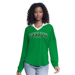 Boston Celtics G-III 4Her by Carl Banks Women's Bench Player Oversized Long Sleeve Hooded Top Kelly Green