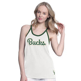 Milwaukee Bucks G-III 4Her by Carl Banks Women's Curveball Racerback Scoop Neck Slub Tank Top White