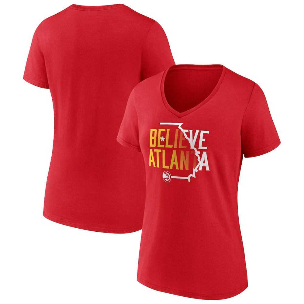 Atlanta Hawks Women's Team Pride V-Neck T-Shirt Red