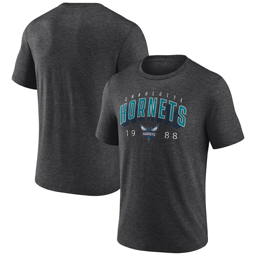 Charlotte Hornets Backboard Tri-Blend T-Shirt Charcoal