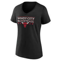 Chicago Bulls Women's Core Hometown Launch V-Neck T-Shirt Black