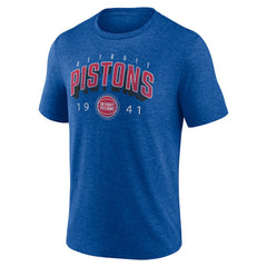 Detroit Pistons Backboard Tri-Blend T-Shirt Blue