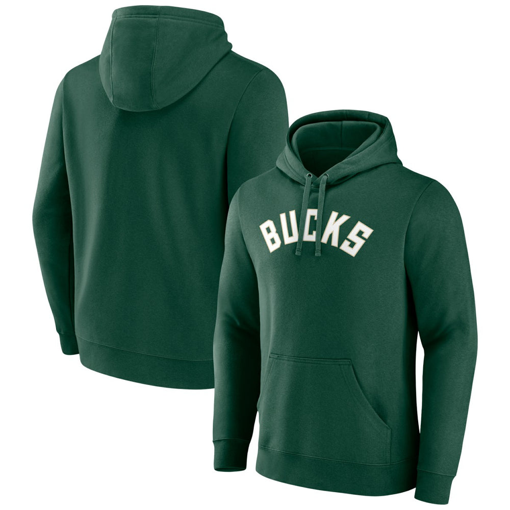 Milwaukee Bucks Wordmark Pullover Hoodie Hunter Green