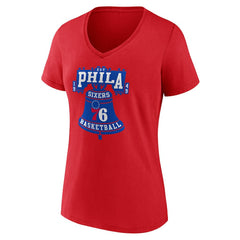 Philadelphia 76ers Women's Hometown V-Neck T-Shirt Red