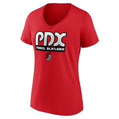 Portland Trail Blazers Women's Team Pride V-Neck T-Shirt Red