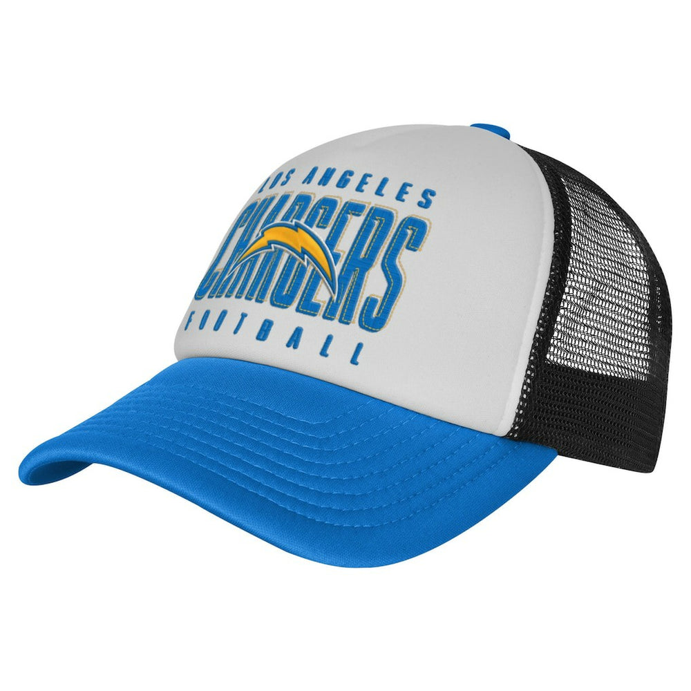 Los Angeles Chargers Youth Essentials Trucker Adjustable Hat White/Powder Blue