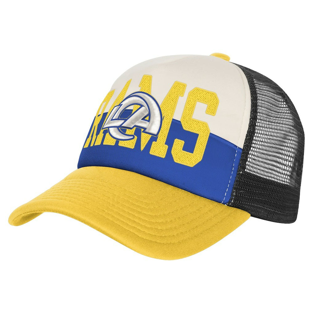 Los Angeles Rams Youth Modern Fan Trucker Adjustable Hat White/Gold