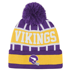 Minnesota Vikings Outerstuff Youth Go Fast Cuffed Knit Hat with Pom Purple