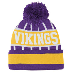 Minnesota Vikings Outerstuff Youth Go Fast Cuffed Knit Hat with Pom Purple