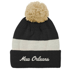 New Orleans Saints Outerstuff Youth Modern Fan Cuffed Knit Hat with Pom Black