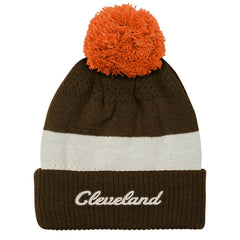 Cleveland Browns Outerstuff Youth Modern Fan Cuffed Knit Hat with Pom Brown