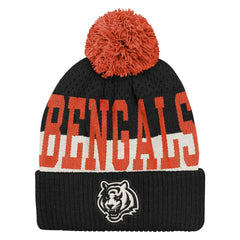 Cincinnati Bengals Outerstuff Youth Modern Fan Cuffed Knit Hat with Pom Black