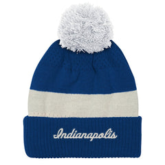 Indianapolis Colts Outerstuff Youth Modern Fan Cuffed Knit Hat with Pom Royal