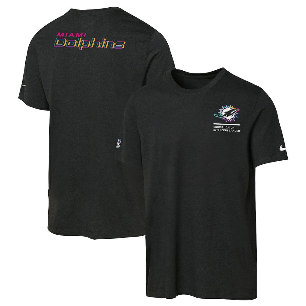 Nike Miami Dolphins Youth 2025 NFL Crucial Catch Tri-Blend Dri-FIT T-Shirt Black