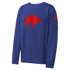 Nike Buffalo Bills Youth Rewind Essential Pullover Crewneck Sweatshirt Royal