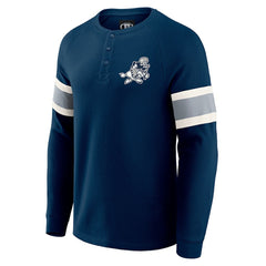 Fanatics Dallas Cowboys Darius Rucker Collection Waffle-Knit Raglan Long Sleeve Henley T-Shirt Navy