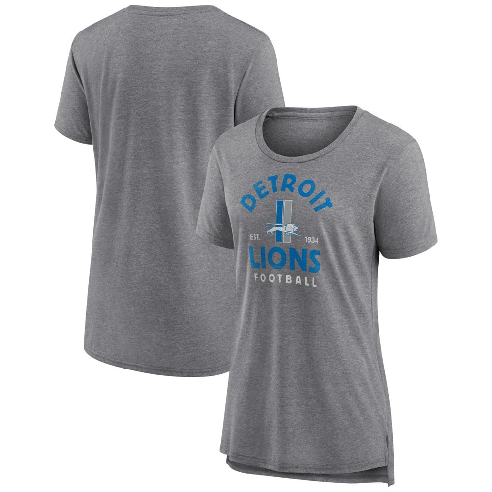 Detroit Lions Women's Vintage Arch Tri-Blend T-Shirt Gray