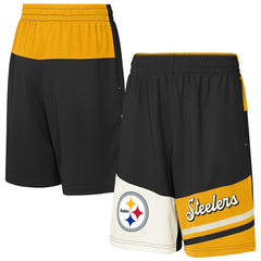 Pittsburgh Steelers Youth Fandemonium Mesh Shorts Black