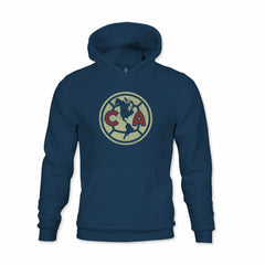 Club America 1863FC Youth Color Badge Fleece Pullover Hoodie Navy