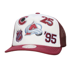 Colorado Avalanche Mitchell & Ness Gridlock Trucker Adjustable Hat - White/Burgundy - NHL 202545047