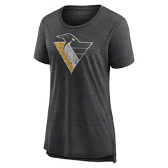 Pittsburgh Penguins Women's Slow Whistle Tri-Blend T-Shirt - Gray - NHL 202545073