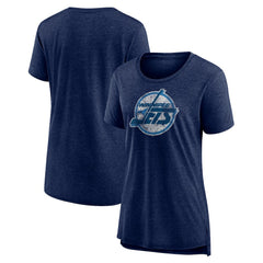 Winnipeg Jets Women's Slow Whistle Tri-Blend T-Shirt - Navy - NHL 202545077