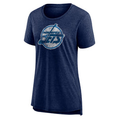 Winnipeg Jets Women's Slow Whistle Tri-Blend T-Shirt - Navy - NHL 202545077
