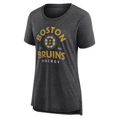 Boston Bruins Women's Vintage Arch Tri-Blend T-Shirt - Gray - NHL 202545413
