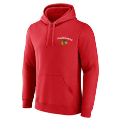 Chicago Blackhawks Team Lockup Pullover Hoodie - Red - NHL 202545439