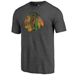 Chicago Blackhawks Distressed Tri-Blend T-Shirt - Charcoal - NHL 202545447