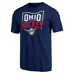 Columbus Blue Jackets Shoot to Score Tri-Blend T-Shirt - Navy - NHL 202545452