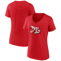 Detroit Red Wings Women's Active Edge V-Neck T-Shirt - Red - NHL 202545463